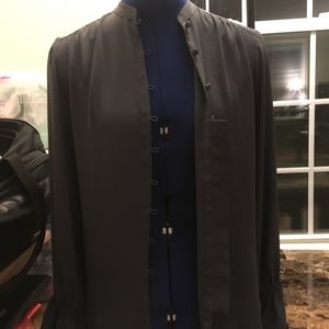Gray Blouse (Button Down) with Loose Sleeves